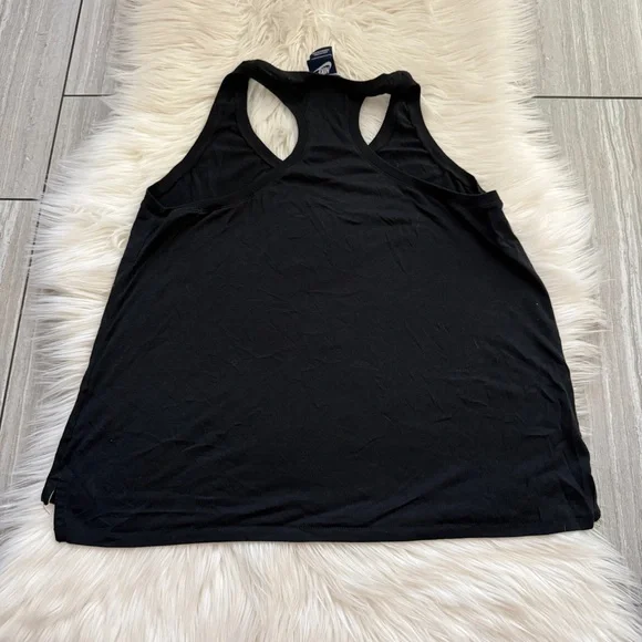Nike Womens Black Racerback Tank Top Big Swoosh Prep Athletic Run Jog Size Large - Picture 7 of 9
